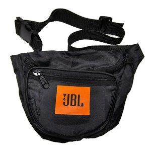 JBL Fanny Pack Belt Bag Black Nylon Adjustable - 3 Zipped Compartments